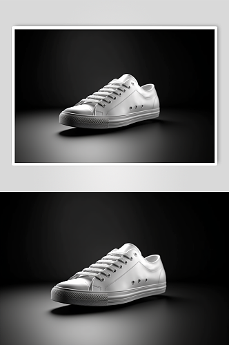 AI数字艺术简约小白鞋摄影图片