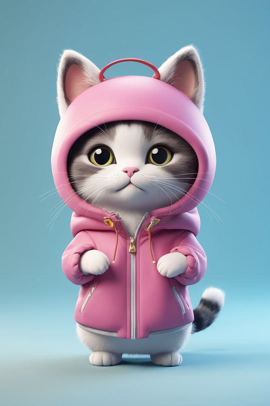 AI数字艺术可爱甜心小动物IP模型图片-众图网