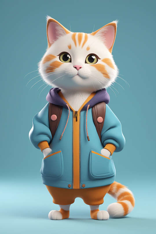 AI数字艺术可爱甜心小动物卡通IP模型图片-众图网