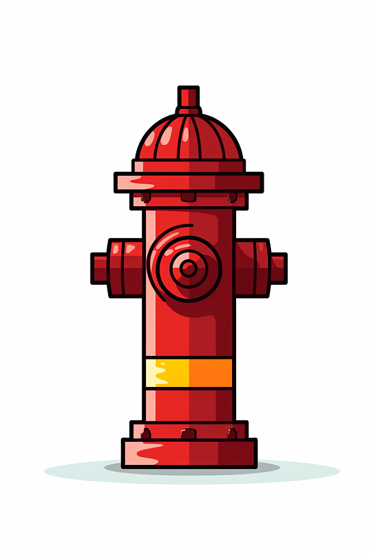 AI数字艺术卡通消防元素插画