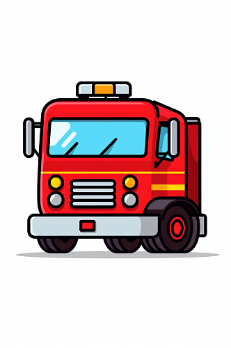 AI数字艺术卡通消防元素插画