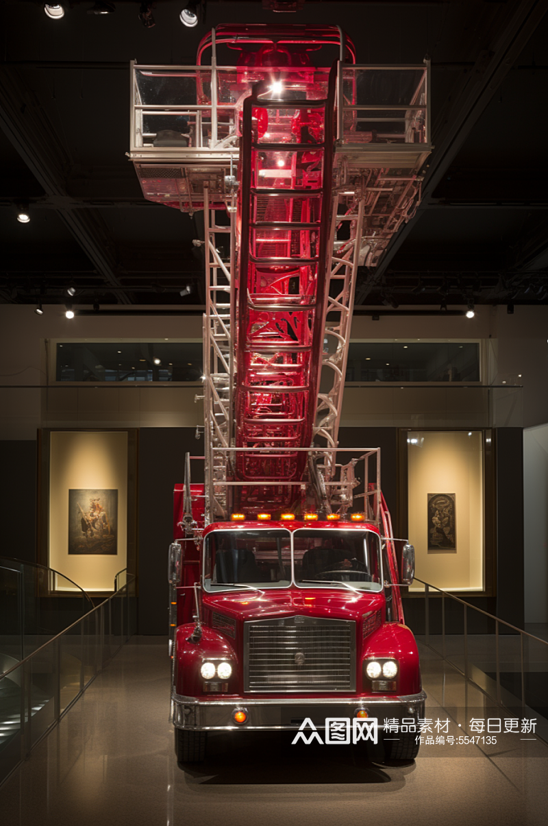 AI数字艺术消防车交通工具图片素材