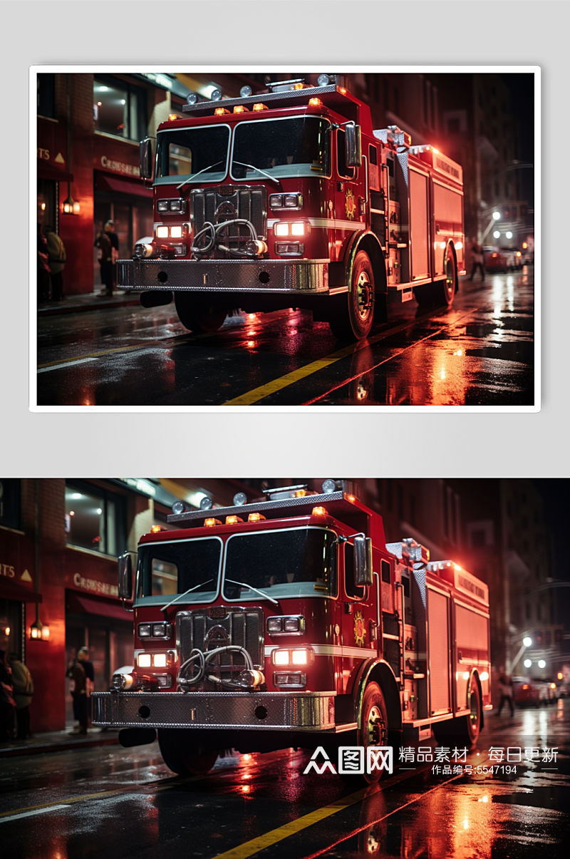 AI数字艺术消防车交通工具图片素材