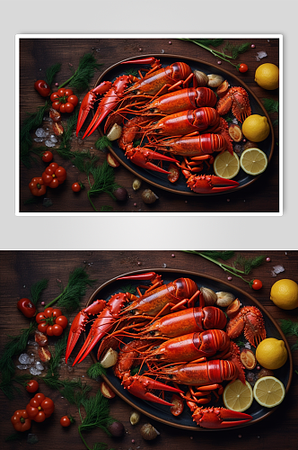 AI数字艺术海鲜美味麻辣小龙虾美食图片