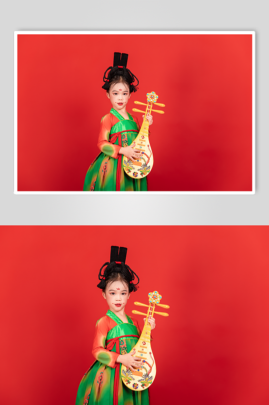 汉服龙年新年小朋友人物摄影图片-众图网