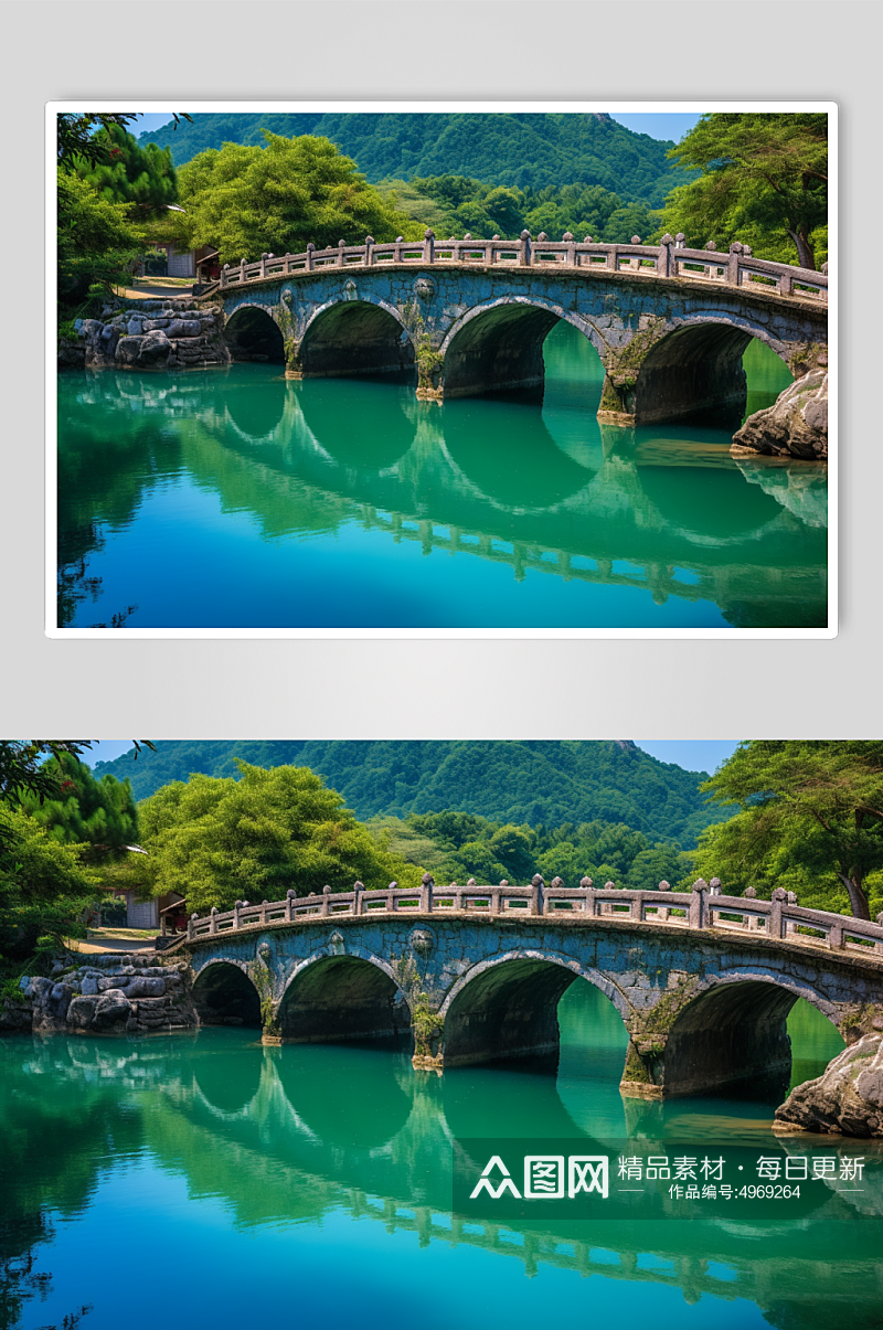 AI数字艺术国内城市贵州小七孔景点图片素材