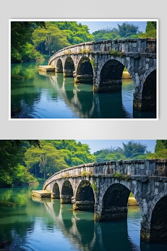 AI数字艺术国内城市贵州小七孔景点图片