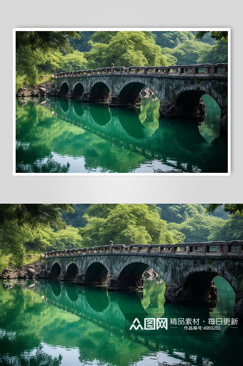 AI数字艺术国内城市贵州小七孔风景图片素材