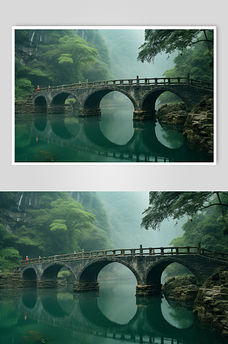 AI数字艺术国内城市贵州小七孔摄影图片