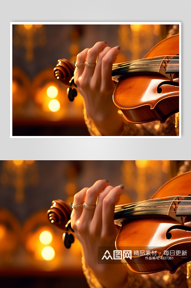 AI数字艺术简约小提琴乐器摄影图片素材