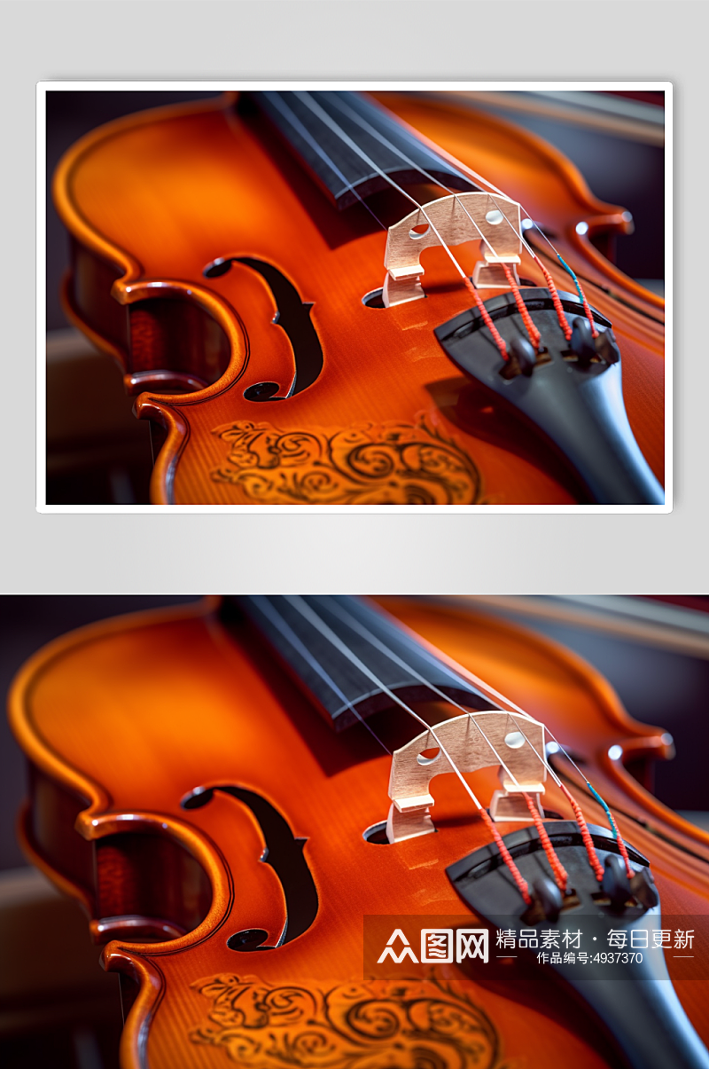 AI数字艺术极简小提琴乐器摄影图片素材