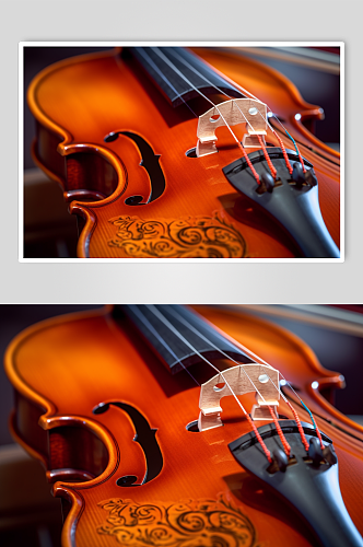 AI数字艺术极简小提琴乐器摄影图片