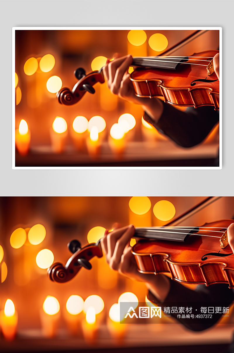 AI数字艺术极简小提琴乐器摄影图片素材