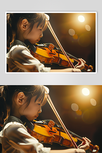 数字艺术小提琴乐器培训肖像人物摄影图