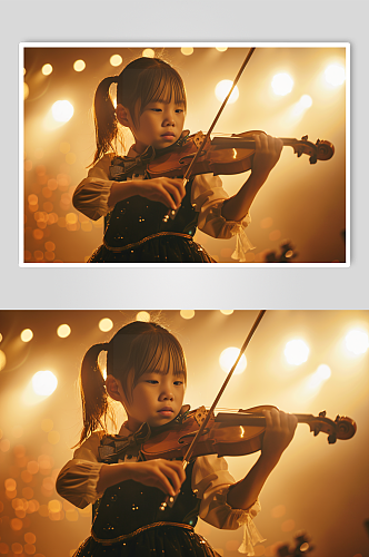 数字艺术小提琴乐器培训肖像人物摄影图