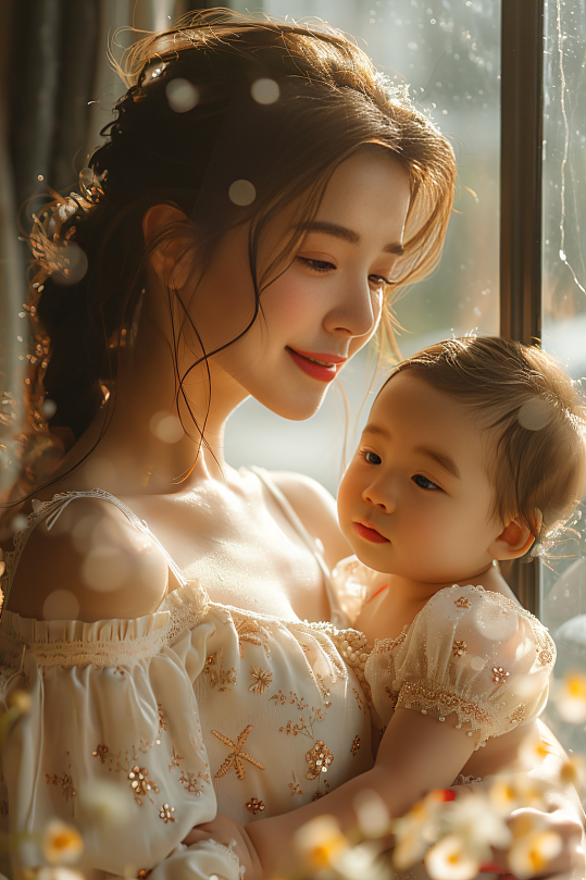 AI数字艺术母亲节肖像人物摄影图-众图网