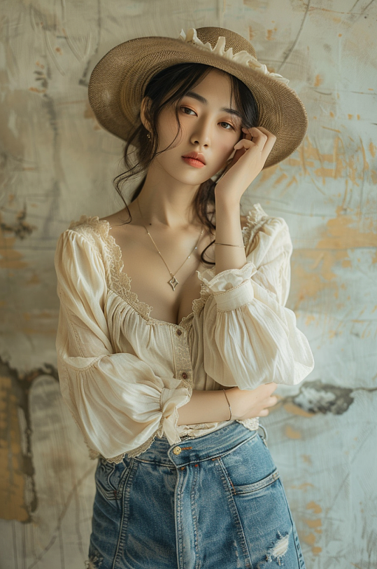 AI数字艺术美女医美肖像夏季人物摄影图-众图网