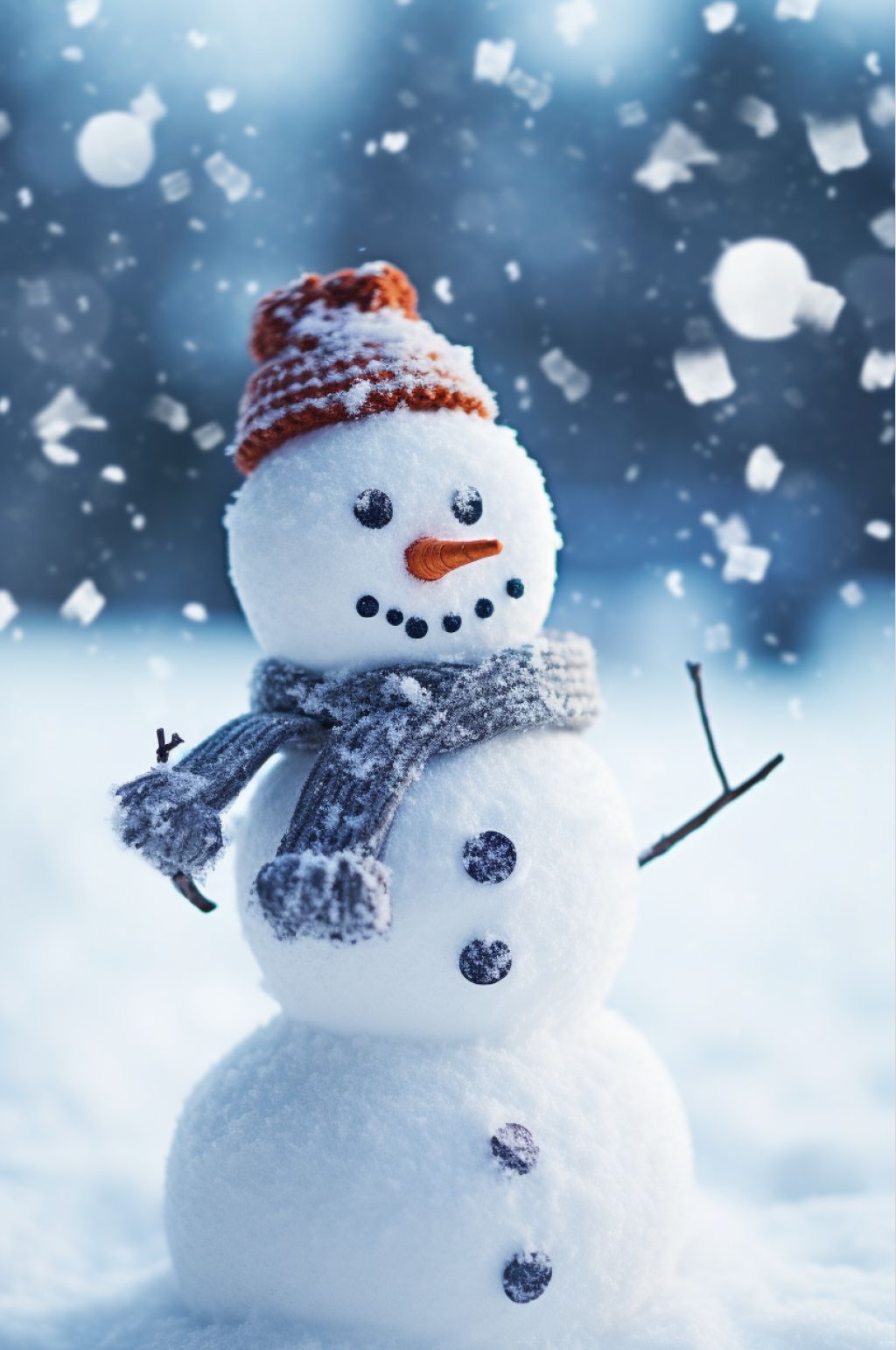 AI数字艺术雪人二十四节气小雪摄影图片素材