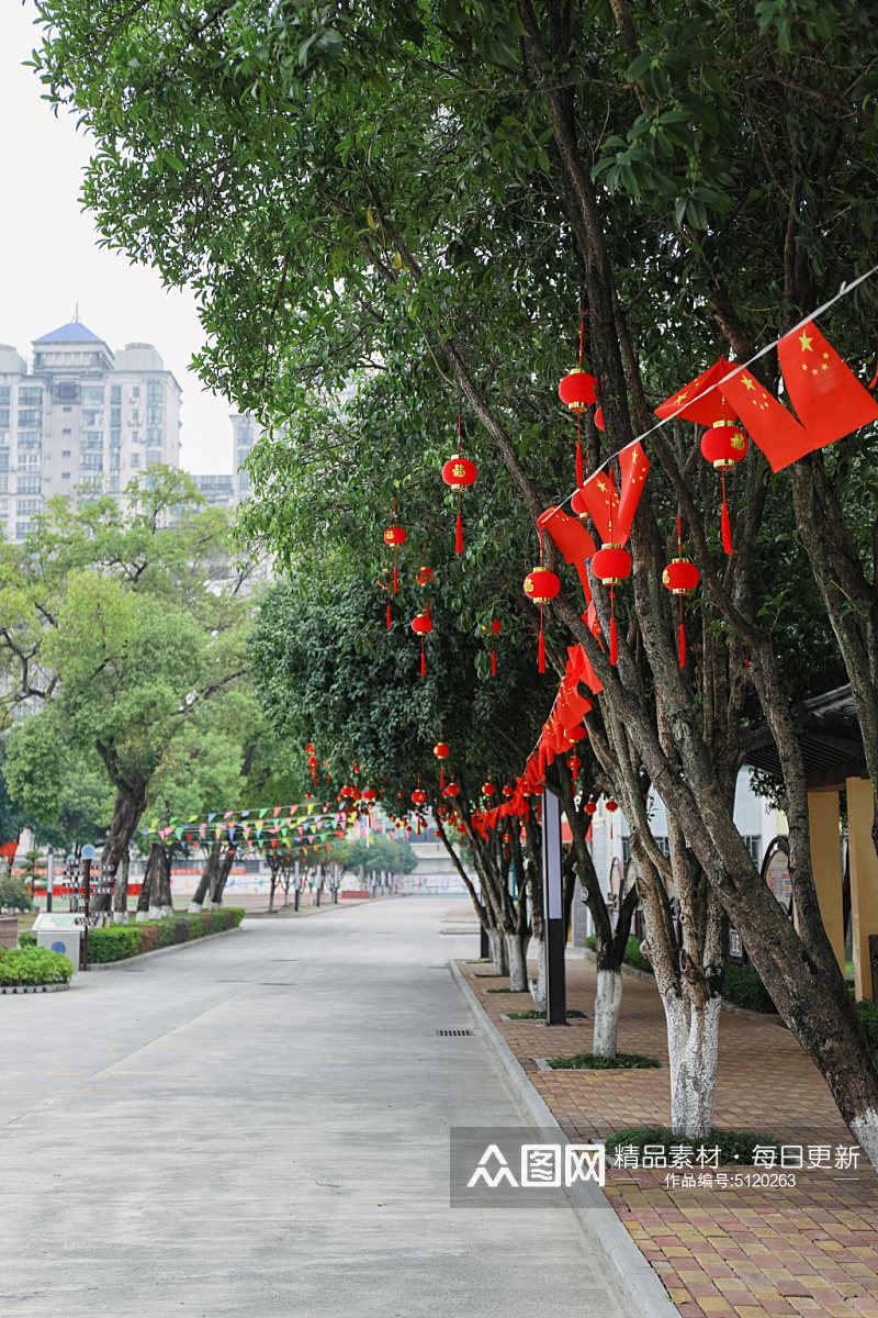 校园绿化校园建筑风景摄影图素材