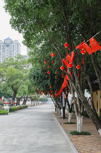 校园绿化校园建筑风景摄影图