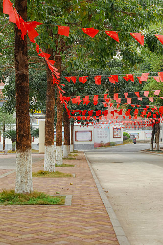 校园绿化校园建筑风景摄影图