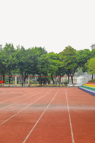 跑道校园建筑风景摄影图