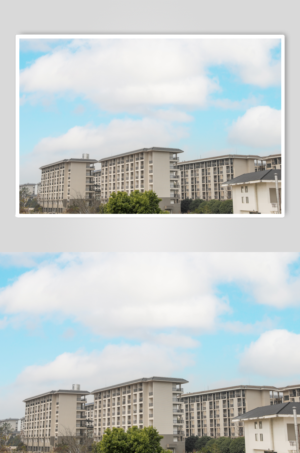 蓝天宿舍学校毕业季校园场景摄影图片素材