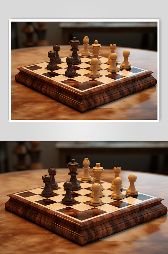 AI数字艺术国际象棋下棋摄影图