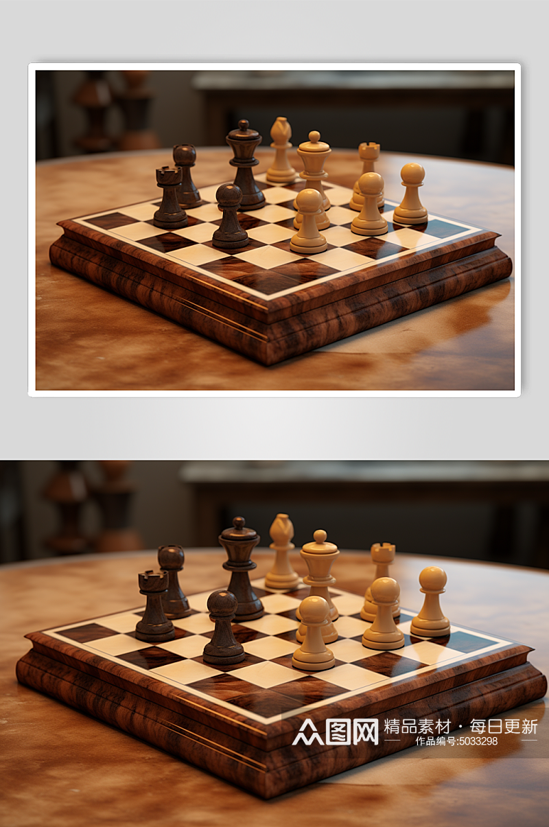 AI数字艺术国际象棋下棋摄影图素材