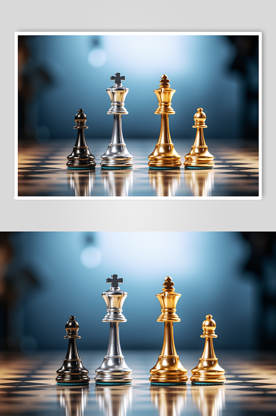 AI数字艺术国际象棋下棋摄影图