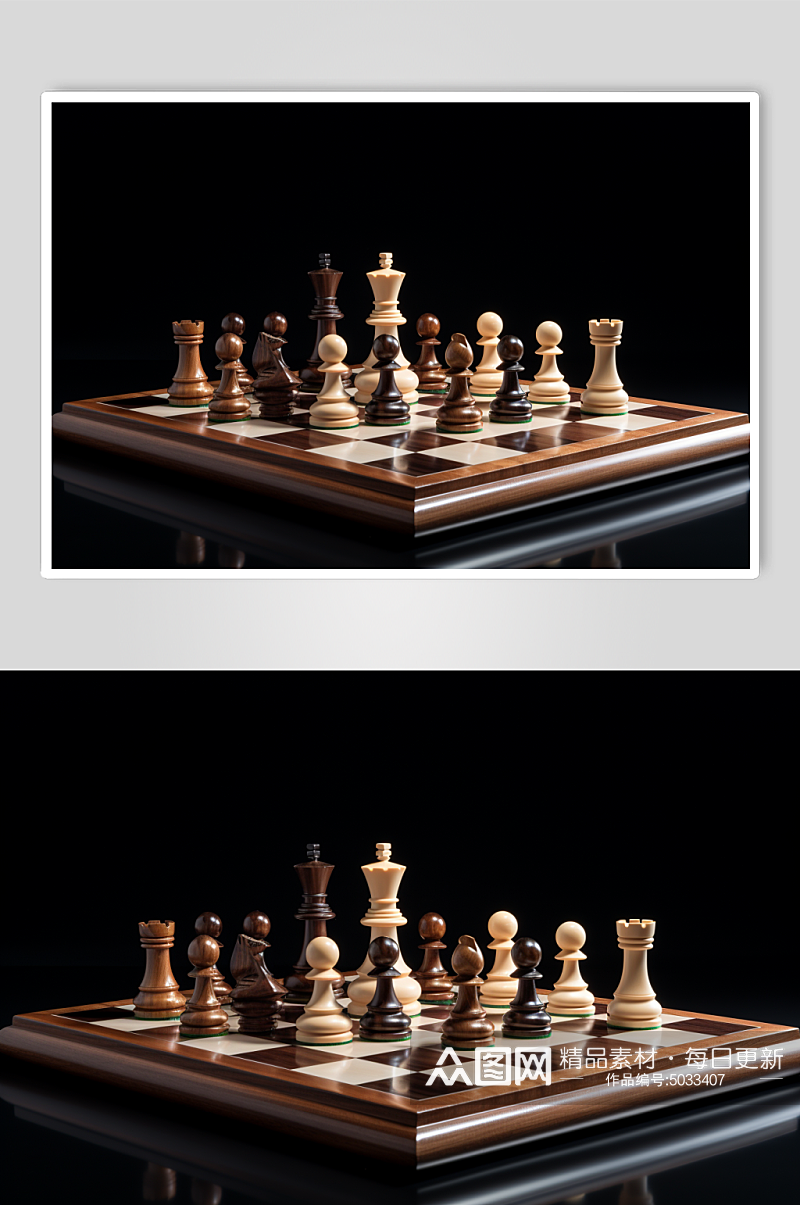 AI数字艺术国际象棋下棋摄影图素材