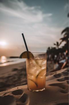 AI数字艺术夏日清凉饮料夏季夏日海边摄影图片