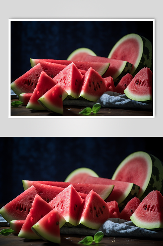 AI数字艺术新鲜西瓜水果摄影图片