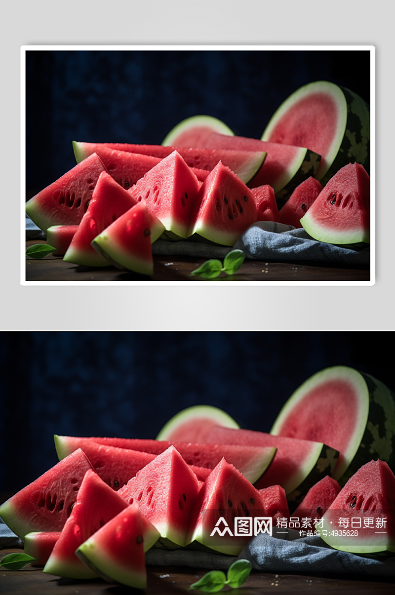 AI数字艺术新鲜西瓜水果摄影图片素材