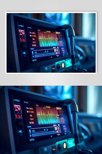 AI数字艺术高清心电图机医疗仪器摄影图片
