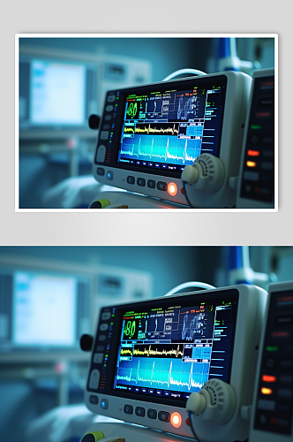 AI数字艺术高清心电图机医疗仪器摄影图片