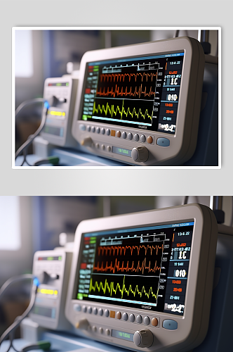 AI数字艺术高清心电图机医疗仪器摄影图片