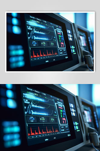 AI数字艺术高清心电图机医疗仪器摄影图片