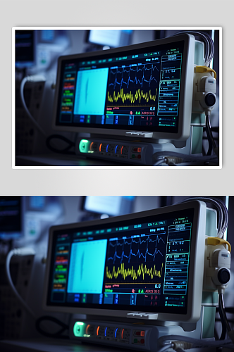 AI数字艺术高清心电图机医疗仪器摄影图片