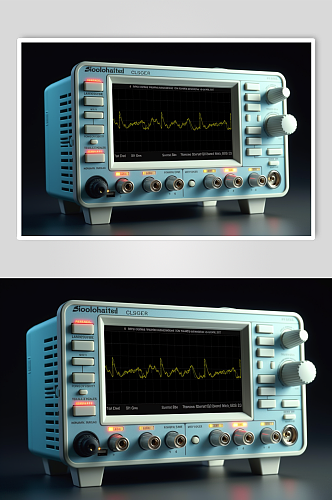 AI数字艺术极简心电图机医疗仪器摄影图片
