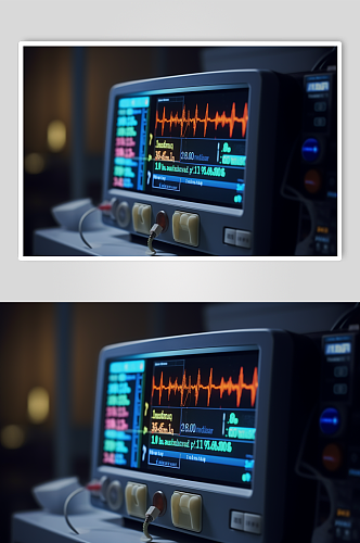 AI数字艺术清晰心电图机医疗仪器摄影图片