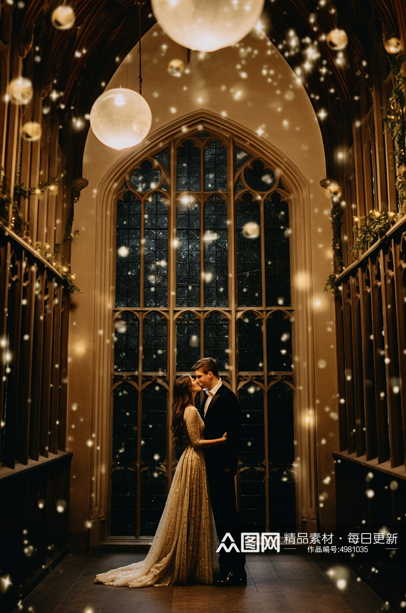 AI数字艺术室内星空梦幻婚礼现场摄影图片素材