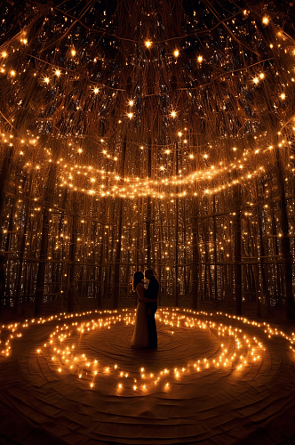 AI数字艺术室内星空梦幻婚礼活动摄影图片