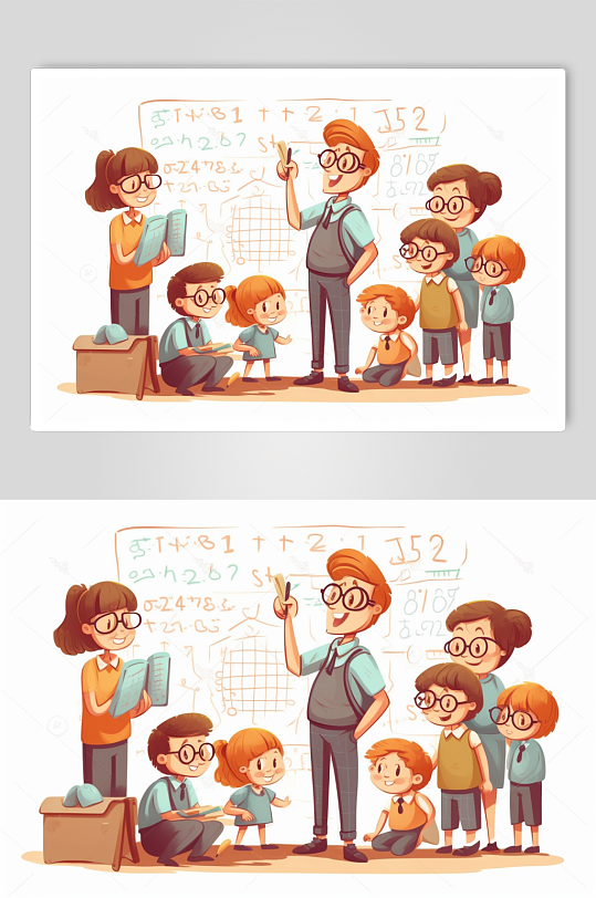 AI数字艺术创意小朋友兴趣班培训插画-众图网