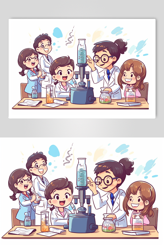 AI数字艺术原创小朋友上课兴趣班培训插画-众图网