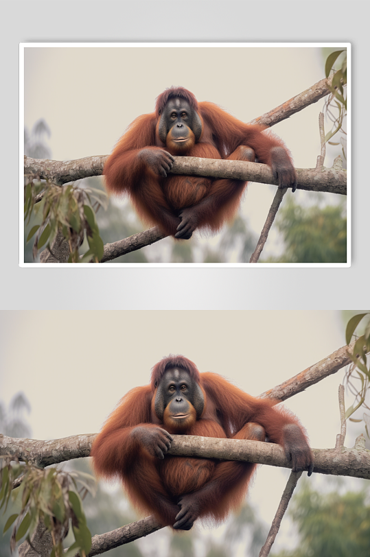 AI数字艺术萌趣猩猩动物摄影图片