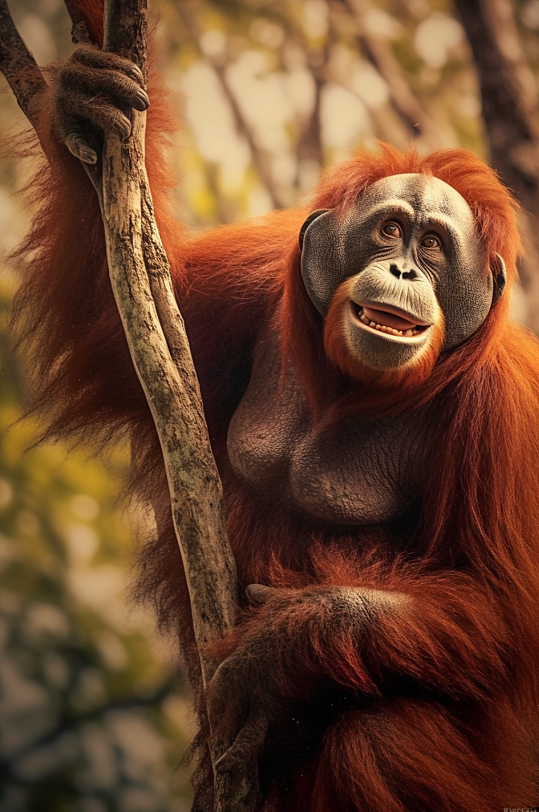 AI数字艺术可爱猩猩动物摄影图片