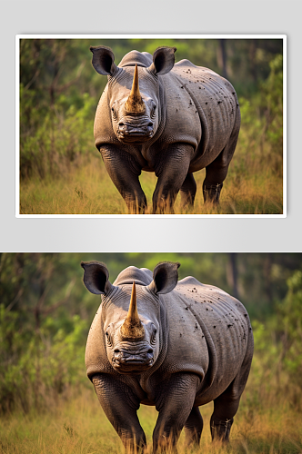 AI数字艺术呆萌犀牛野生动物摄影图片