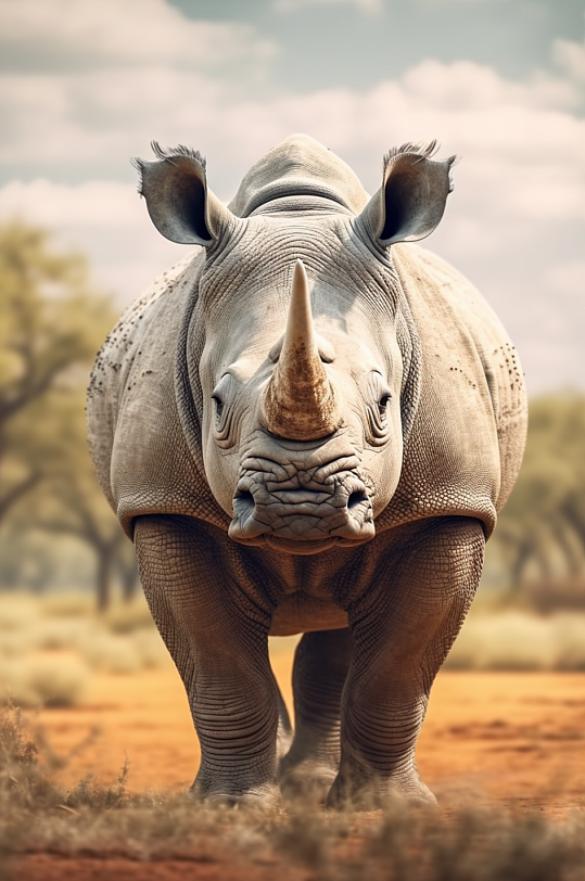 AI数字艺术清晰犀牛野生动物摄影图片
