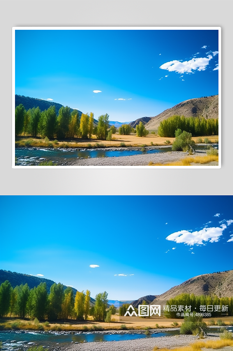 AI数字艺术高清河流新疆景点摄影图片素材